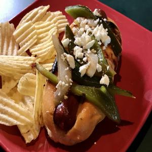 Hot Dogs With Poblanos, Pepper Jack and Tomatillo image