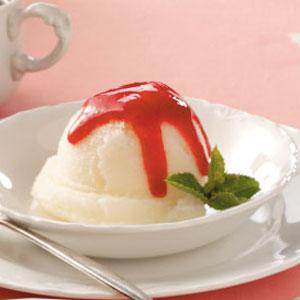 Pear Sorbet with Raspberry Sauce image