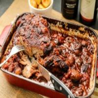 Slow-Roasted Lamb Leg in Tomato Mushroom Sauce_image