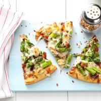 Asparagus, Bacon & Herbed Cheese Pizza image
