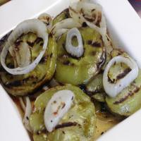 Grilled Green Tomatoes & Onions_image