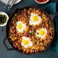 Loaded Huevos Rancheros with Roasted Poblano Peppers image