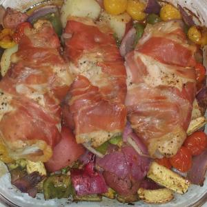 Parma Wrapped Chicken with Mediterranean Vegetables_image
