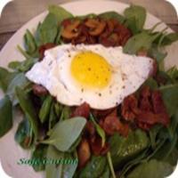 Spinach Salad With Fried Egg image