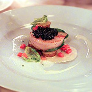 Alfred's Diver Scallops with Vegetable Ragout and Osetra Caviar_image