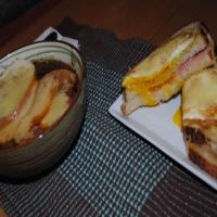 French Onion Soup with Grilled Ham & Cheese Sandwich- French Style_image