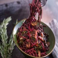 Drunken Spaghetti with Mushrooms and Chard_image