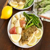 Lemon and Herb Chicken with Asparagus and Roasted Red Potatoes for Two_image