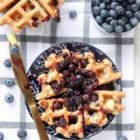 Whole Wheat Blueberry Oat Waffles_image