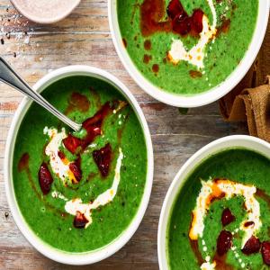Green soup with crispy chorizo_image