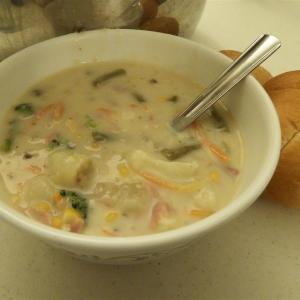 Hearty Veggie Soup in a Creamy Mushroom Broth image