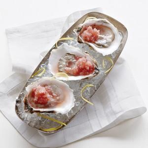 Oysters on the Half Shell with Watermelon Granita_image