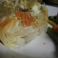 Salmon and Crab in Phyllo With White Wine Honey Mustard Sauce image