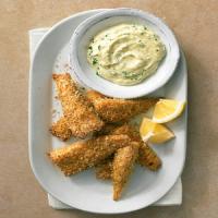 Panko-Crusted Fish Sticks with Herb Dipping Sauce_image