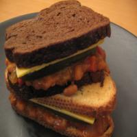 Baked Beans, Cheddar and Pickle Sandwich image