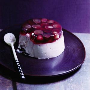 Yogurt and Brown-Sugar Panna Cotta With Grape Gelée image
