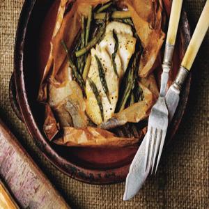 Fish Fillets in Parchment with Asparagus and Orange Recipe | Epicurious.com_image