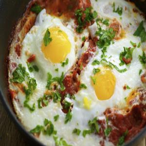 Persian Eggs Poached in Tomato Sauce image