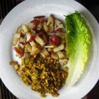 Spicy Vegan Tofu Scramble and Olive Oil-Roasted Potatoes with Herbes de Provence_image