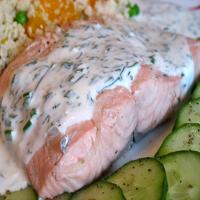 Steeped Salmon With Chive and Dill Sauce_image