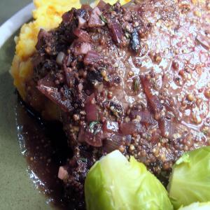 Peppery Steaks With Wine Sauce image