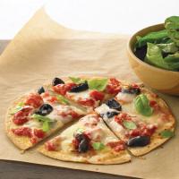 Two-Cheese Tortilla Pizza with Arugula Salad image