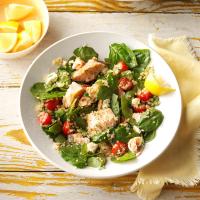 Salmon & Feta Wilted Spinach Salad_image