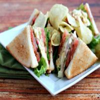 Ham and Egg Salad Club Sandwich image