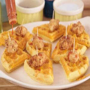 Mini Fried Chicken and Cheddar Jalapeno Waffles image