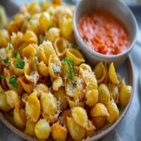 Fried Pasta Shells with Vodka Sauce Dip image