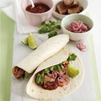 Pork tenderloin with chipotle sauce & pickled red onions image