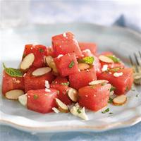 Watermelon, Almond, Feta and Mint Salad_image