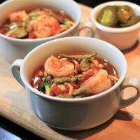 Spicy Shrimp Tortilla Soup with Zucchini Noodles image