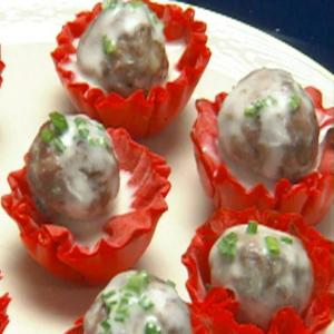Venison Curry Meatballs in Sun-Dried Tomato Phyllo Cups image