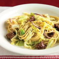 Spaghetti with Sweet Sausage and Cabbage_image