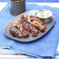 Stickiest ever BBQ ribs with chive dip image