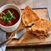 Tomato Soup for One with Parmesan Frico Grilled Cheese image