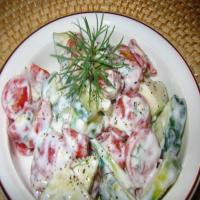 Sarasota's Cucumber Tomato Salad in a Creamy Dill Sauce_image