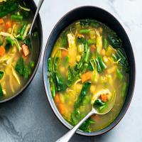 Golden Chicken Vegetable Soup With Chickpeas_image