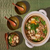 Tsukune Miso Nabe (Chicken-Meatball Hot Pot in Miso Broth) image