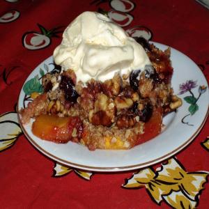 Nectarine Raspberry Crisp With Spiced Oatmeal Crumb Topping image
