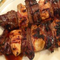 Best Ever Skirt Steak and Bacon Wrapped Chicken Kabobs image