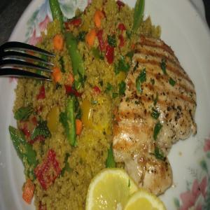 Grilled Lemon Chicken and Moroccan Couscous Salad image