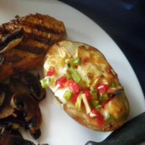 Fontina and bell pepper baked potato topping image