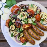 Grilled Chicken Sausages and Vegetables_image