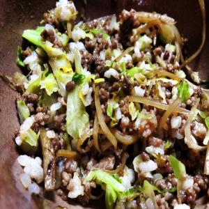 Ground Meat and Burdock Root over Rice image