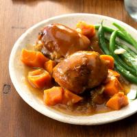 Peachy Chicken with Sweet Potatoes image