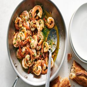 Brown-Butter Shrimp With Hazelnuts image