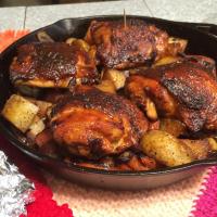Cast Iron Honey-Sriracha Glazed Chicken with Roasted Root Vegetables image