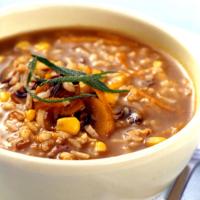 Wild Rice, Barley, Corn and Mushroom Soup_image